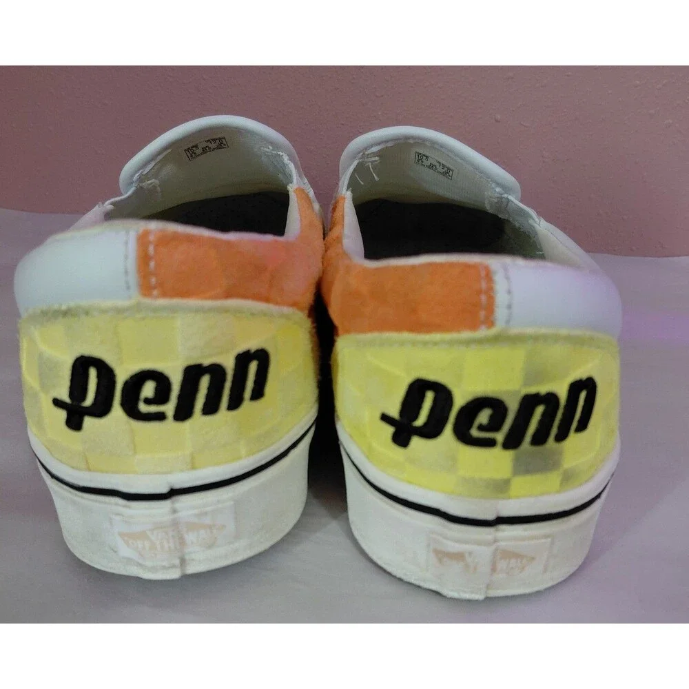 Vans x Penn ComfyCush Slip-On Yellow/Orange Checkerboard Suede Men's 10.5 721356